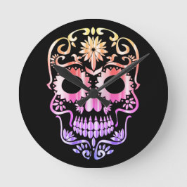 スタイリッシュスカル時計 ラウンド壁時計