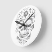 スタイリッシュスカル時計 ラウンド壁時計 (傾斜)