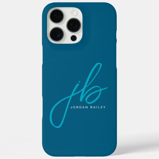 スタイリッシュスクリプトのモノグラムイニシャルと名前 Case-Mate iPhoneケース (裏面)