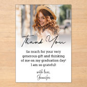 スタイリッシュスクリプトの卒業後の写真感謝していyou アクリル招待状 (正面)