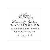 スタイリッシュスクリプト結婚した・カップル名差出人住所 ラバースタンプ (インプリント)