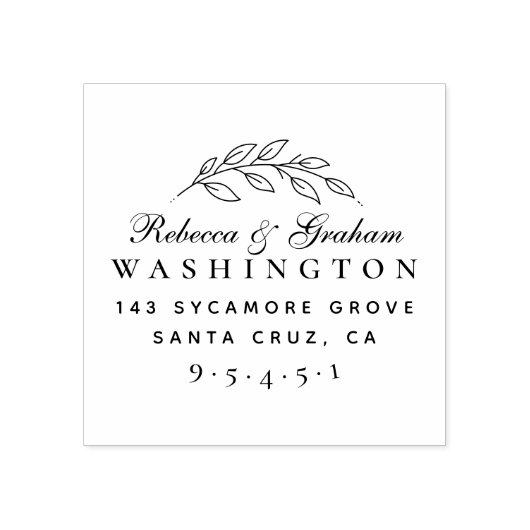 スタイリッシュスクリプト結婚した・カップル名差出人住所 ラバースタンプ (インプリント)