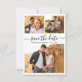 スタイリッシュスクリプモダント3フォト結婚コラージュ救の セーブザデート (正面)