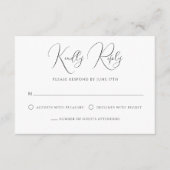 スタイリッシュスクリプ結婚ト 出欠カード (正面)