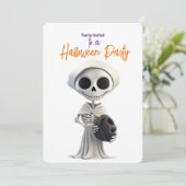 スタイリッシュスケルトンのハロウィンパーティー 招待状 (スタンド正面)