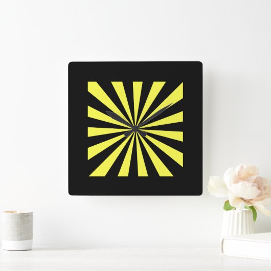 スタイリッシュスターバスト時計。アールデコ見て。 スクエア壁時計 (ホーム)