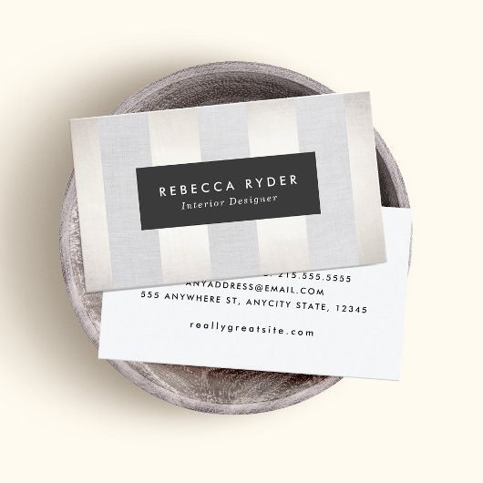 スタイリッシュストライプのフェイク金ゴールドプロフェッショナル 名刺