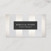 スタイリッシュストライプのフェイク金ゴールドプロフェッショナル 名刺 (正面)