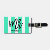 スタイリッシュストライプタイポグラフィ ラゲッジタグ (正面横)