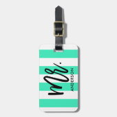 スタイリッシュストライプタイポグラフィ ラゲッジタグ (正面縦)