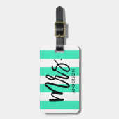 スタイリッシュストライプタイポグラフィ ラゲッジタグ (正面縦)