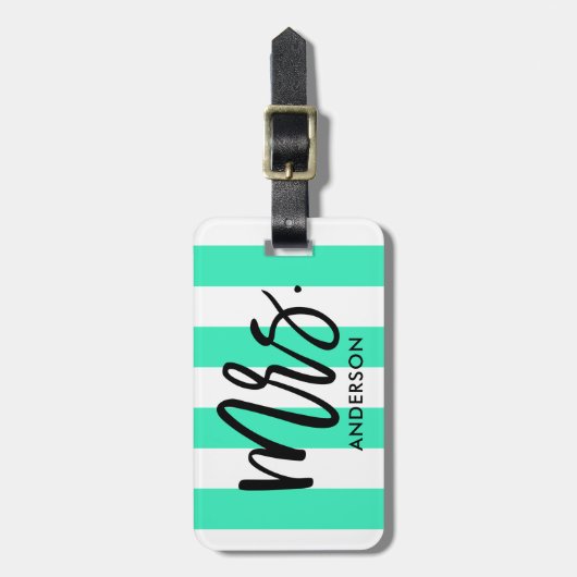 スタイリッシュストライプタイポグラフィ ラゲッジタグ (正面縦)