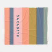 スタイリッシュストライプモダンかわいらしアーストーンカスタム フリースブランケット (正面(横))