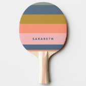 スタイリッシュストライプモダンかわいらしアーストーンカスタム 卓球ラケット (裏面)