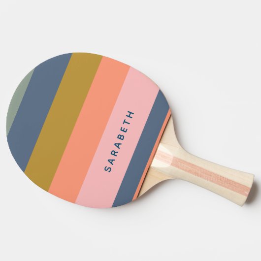 スタイリッシュストライプモダンかわいらしアーストーンカスタム 卓球ラケット (横)