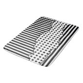 スタイリッシュストライプ不規則タイル白黒 バスマット (アングル)