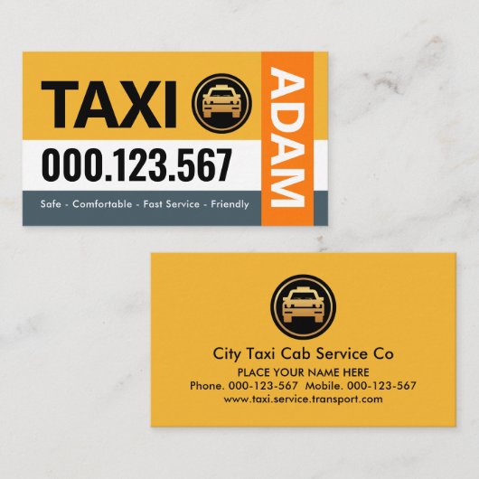 スタイリッシュストライプ層タクシー運転 名刺 (正面/裏面)