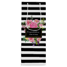 スタイリッシュストライプ抱き枕 ワインギフトバッグ