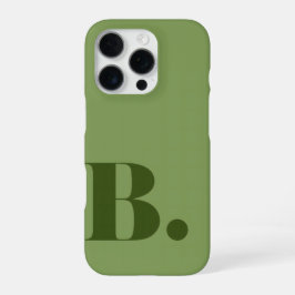 スタイリッシュセージグリーンミニマリストイニシャルB iPhone 16 PROケース