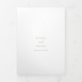 スタイリッシュセージモダング結婚リーン 三つ折り招待状 (カバー)