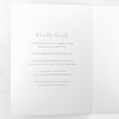 スタイリッシュセージモダング結婚リーン 三つ折り招待状 (内部最初)