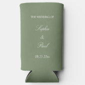 スタイリッシュセージ結婚グリーンクーラーボックス スリム缶クーラー (正面)