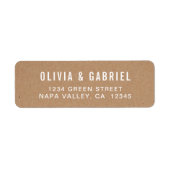 スタイリッシュタイポグラフィクラフト結婚差出人住所 ラベル (正面)