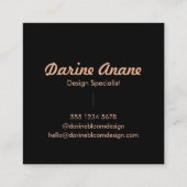 スタイリッシュタイポグラフィピンク&ブラックHelloトレンドカジュアル スクエア名刺 (裏面)