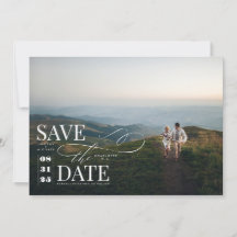 スタイリッシュタイポグラフィモダン Save Date Photo