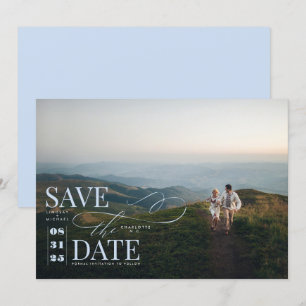 スタイリッシュタイポグラフィモダン Save Date Photo セーブザデート