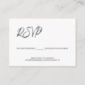 スタイリッシュタイポグラフィ電子メールRSVP金ゴールドスクリプトQRコード エンクロージャーカード (正面)