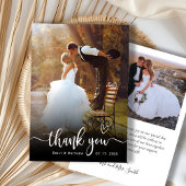 スタイリッシュタイポグラフィ2写真結婚のサンキューカード サンキューカード