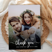 スタイリッシュタイポグラフィ2写真結婚のサンキューカード サンキューカード