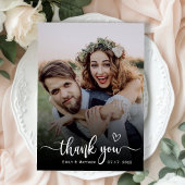 スタイリッシュタイポグラフィ2写真結婚のサンキューカード サンキューカード