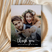 スタイリッシュタイポグラフィ2写真結婚のサンキューカード サンキューカード
