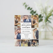 スタイリッシュタイポグラフィ8写真コラージュchic結婚's 招待状 (スタンド正面)