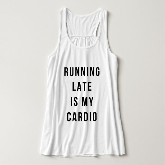 スタイリッシュタイポグラフィ「ランニングの遅れは私の心臓病」 タンクトップ (デザイン正面)