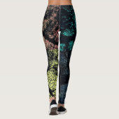 スタイリッシュターコイズイエローオレンジリーフ レギンス (裏面)