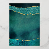 スタイリッシュターコイズジオエド瑪瑙18誕生日実在 箔招待状 (裏面)