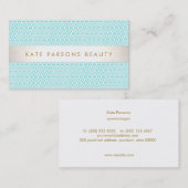 スタイリッシュターコイズパターンファッション及び美しい 名刺 (正面/裏面)
