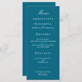 スタイリッシュターコイズブルー結婚のメニュー メニュー (正面/裏面)