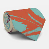 スタイリッシュターコイズ紫オレンジリーフ#2 ネクタイ (ロール)