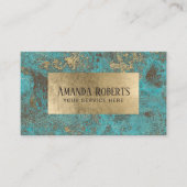 スタイリッシュターコイズ金ゴールドラベル 名刺 (正面)
