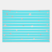 スタイリッシュターコイズ&シルバークリスマスタイポグラフィ ラッピングペーパーシート (正面)