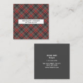 スタイリッシュタータンチェック格子模様 スクエア名刺 (正面/裏面)