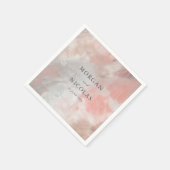 スタイリッシュダスティコーラルモダン抽象芸術結婚ズ スタンダードカクテルナプキン (角)