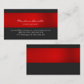 スタイリッシュダークグレー赤スクリプト名刺 名刺 (正面/裏面)