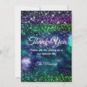 スタイリッシュダークパープルフェイクグリーングリッター感謝していユー カード (正面)