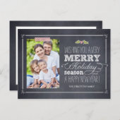 スタイリッシュチャークホリデーフォトカードはがき シーズンポストカード (正面/裏面)