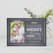 スタイリッシュチャークホリデーフォトカード シーズンカード (スタンド正面)